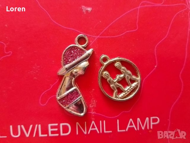 Две медальончета за синджирчета за направия на гердани "дама с шапка" и близнаци