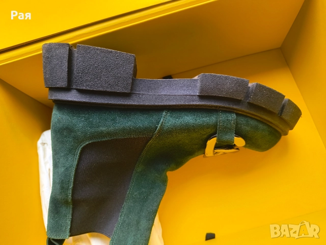 Дамски боти Carinii с ластици от естествен велур в цвят зелен , снимка 18 - Дамски боти - 51835416