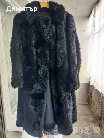 Дамско кожено палто от естествен косъм кожух норка , визон .