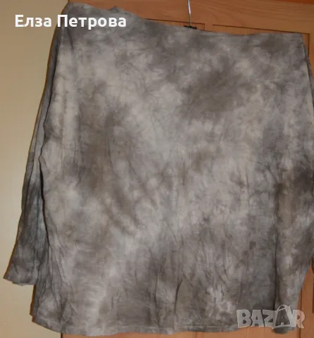 Блуза дамска пролетно - лятна памучна спаднал ръкав в бежово и кафяво; 4XL÷6XL, снимка 2 - Блузи с дълъг ръкав и пуловери - 42227906