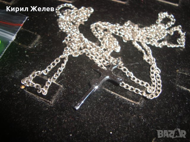 СРЕБРИСТО НАГРЪДНО КРЪСТЧЕ с ДЪЛГА ВЕРИЖКА 16606, снимка 8 - Колиета, медальони, синджири - 30691315