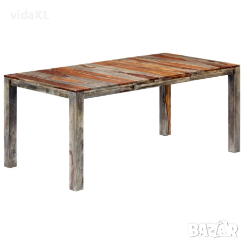 vidaXL Трапезна маса, сива, 180x90x76 см, акациево дърво масив(SKU:248007), снимка 1