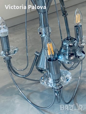 Красив кристален полилей и две лампи за стена-комплект, снимка 17 - Полилеи - 37700086