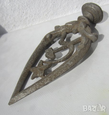  Стар връх на знаме, звезда сърп и чук , снимка 3 - Антикварни и старинни предмети - 28869064