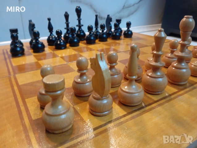 Шах с дървени фигури, снимка 4 - Шах и табла - 52631728