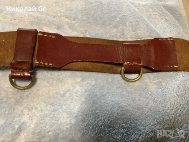 Български офицерски колан  времената социализма кожа отличен състояние, снимка 5 - Колани - 54012438