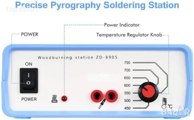 Чисто нова станция за пирография Buyyolo ZD-8905 / DS058A (40W, 450-750°C)  , снимка 5 - Други инструменти - 55754229