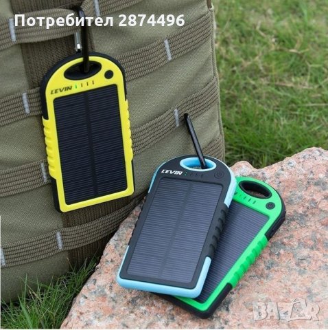 1109 Водоустойчива соларна външна батерия Power Bank 5000mAh, снимка 10 - Външни батерии - 30917667