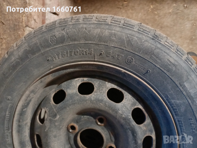 джанти FORD 14' 4х108 + зимни гуми LASSA SNOWAYS II 175/70R14, снимка 4 - Гуми и джанти - 53096099