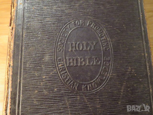 Стара английска библия Holy Bible издание 19 век - около 1000 стр.- стария  и новия завет , снимка 2 - Антикварни и старинни предмети - 39120985