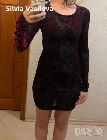Рокля от кадифе Missguided, снимка 6 - Рокли - 44939356