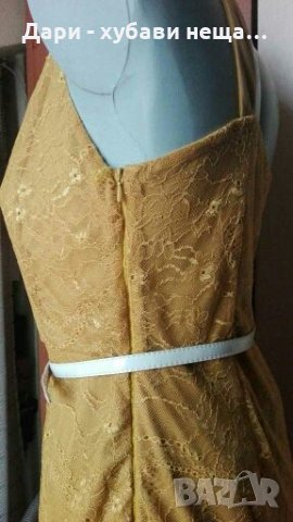 Дантелена рокля, цвят горчица🍀👗M р-р🍀👗арт.3059, снимка 6 - Рокли - 33931727