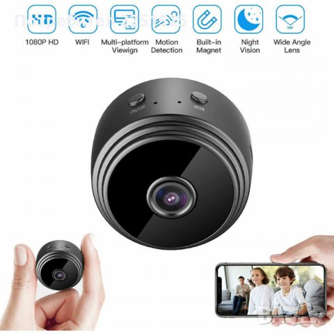 Мини WIFI IP скрита,шпионска,охранителна камера.Бебефон Mini HD Camera, снимка 18 - HD камери - 31606546