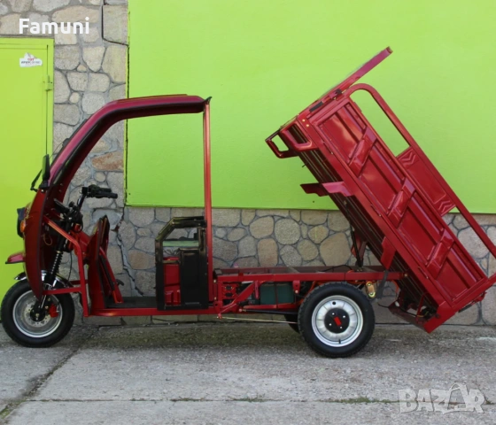 Електрическа Селскостопанска Триколка с Покрив 2000W ЧЕРВЕНА, снимка 4 - Мотоциклети и мототехника - 54144812