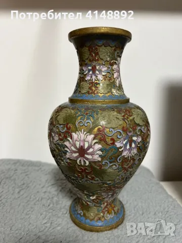 Старинна китайска метална ваза 20 век, снимка 3 - Вази - 48501779