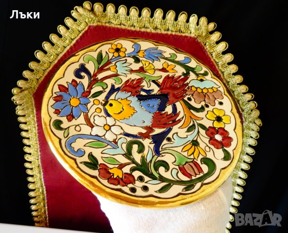Испанско дизайнерско плато с 24 карата злато,емайли. , снимка 1 - Антикварни и старинни предмети - 30329701