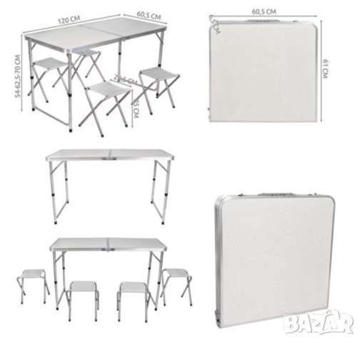 Компект сгъваема маса и столове, снимка 2 - Други стоки за дома - 44482916