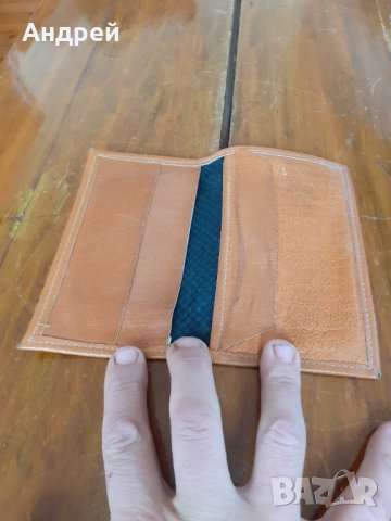 Стар кожен портфейл,портмоне #5, снимка 3 - Антикварни и старинни предмети - 31228196