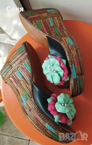 дамски чехли естествена кожа 40 номер, размер, снимка 11 - Чехли - 50774272