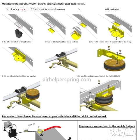 Въздушни възглавници Sprinter 2006-2022 VW Crafter 2006-2016, снимка 4 - Части - 52833697