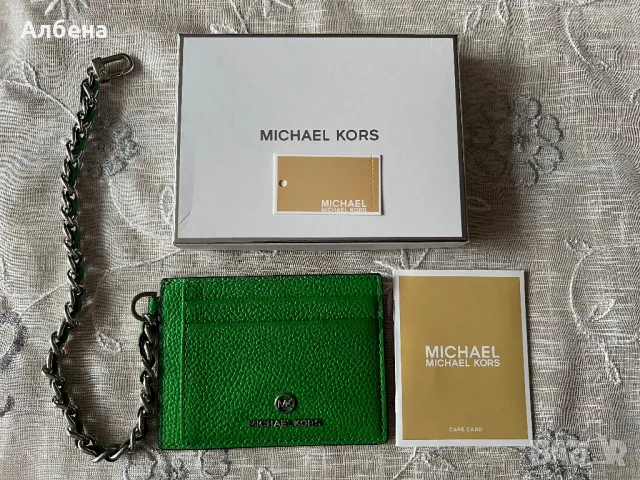 Кардхолдър Michael Kors естествена кожа, снимка 2 - Портфейли, портмонета - 47897578