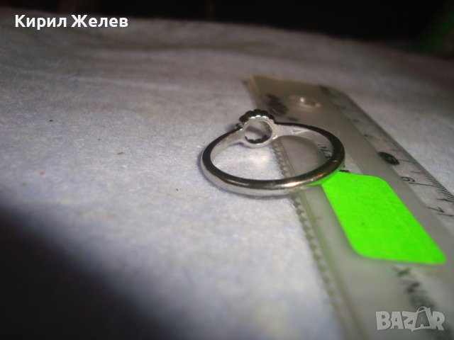 НЕЖЕН АРТ ПРЪСТЕН МЕДЕН с БЯЛА ПОЗЛАТА и ФИНИАТЮРНИ ФАСЕТИРАНИ ИСКРЯЩИ ЦИРКОНИ 27646, снимка 3 - Пръстени - 37515943