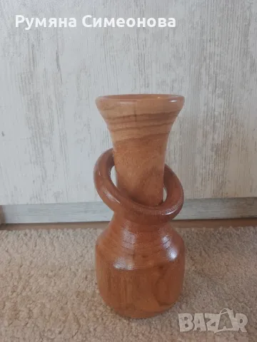 Дървена ваза , снимка 4 - Вази - 48086458