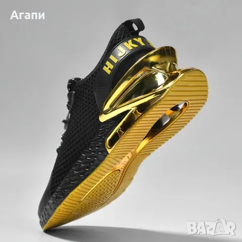 Уникални черно-златисти мъжки маратони № 41 нови, снимка 2 - Маратонки - 50261517