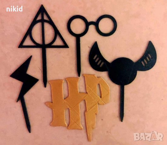 Хари Потър Harry Potter пластмасови топери топер украса за торта мъфини декор сет