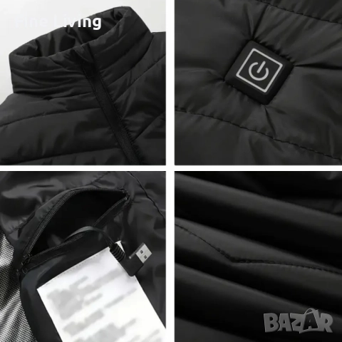 Електрически отопляем елек за зимния период с USB захранване - Unisex, снимка 5 - Елеци - 52017973