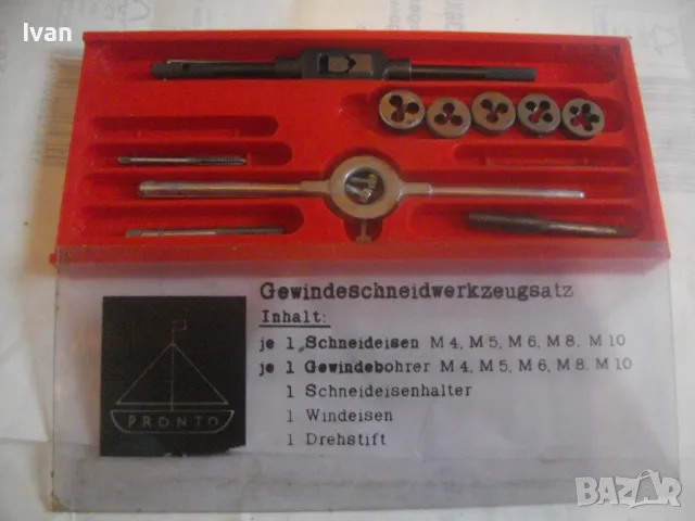 НОВ НЕМСКИ ОРИГИНАЛЕН РЕЗБОНАРЕЗЕН КОМПЛЕКТ ПЛАШКИ И МЕТЧИЦИ М4-М10 PRONTO, снимка 6 - Други инструменти - 48790626
