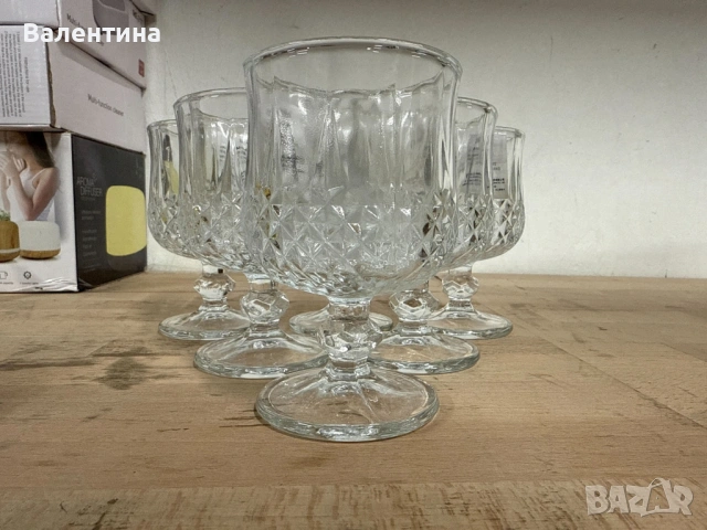 Комплект от 6 бр. чаши за вино със столчета за елегантно сервиране, снимка 3 - Чаши - 54263974