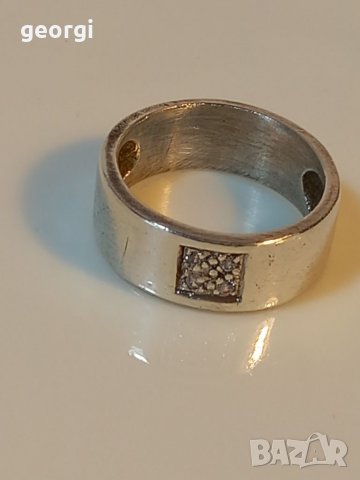 Сребърна халка с четири камъка, снимка 9 - Пръстени - 39075072