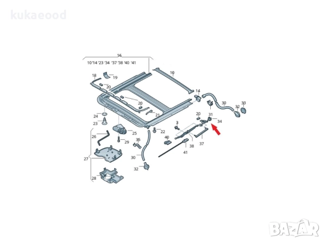 Ремонтен комплект за шини за люк на VW Jetta A5, снимка 5 - Части - 51807253