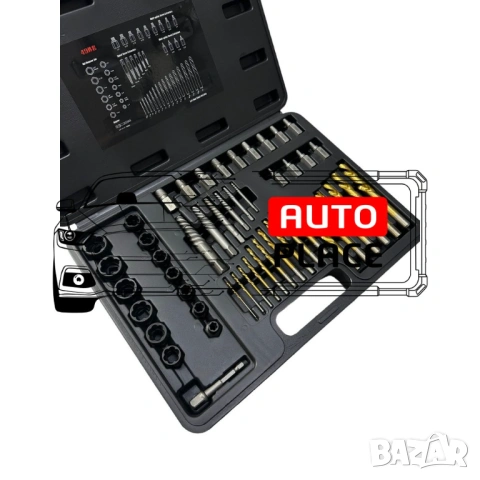 Комплект екстрактори за повредени болтове, винтове и шпилки 49 части HAWEK, снимка 2 - Други инструменти - 53964165