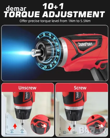 Комплект акумулаторен електрически винтоверт DuroFort 8V, с 30 накрайника и калъф, снимка 3 - Винтоверти - 47798321