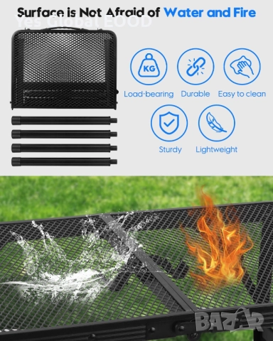 MSDADA сгъваема алуминиева маса за къмпинг 60x40 см черна, снимка 9 - Къмпинг мебели - 52333186