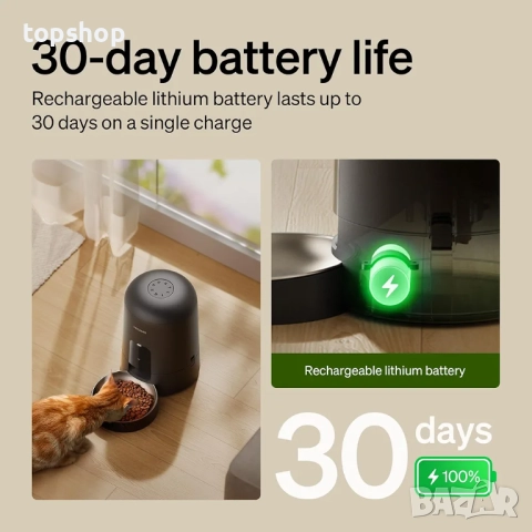 Нова PETLIBRO PLAF108 Автоматична хранилка за котки, Wi-Fi Акумулаторен диспенсър за храна за котки, снимка 3 - За котки - 51893148