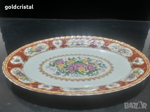 Стар български порцелан плато елипса , снимка 7 - Антикварни и старинни предмети - 52674273