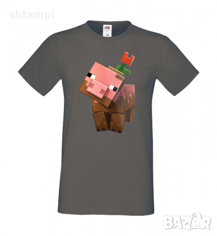 Мъжка тениска Flower Pig,Minecraft,Игра,Забавление,подарък,Изненада,Рожден Ден., снимка 6 - Тениски - 36494891