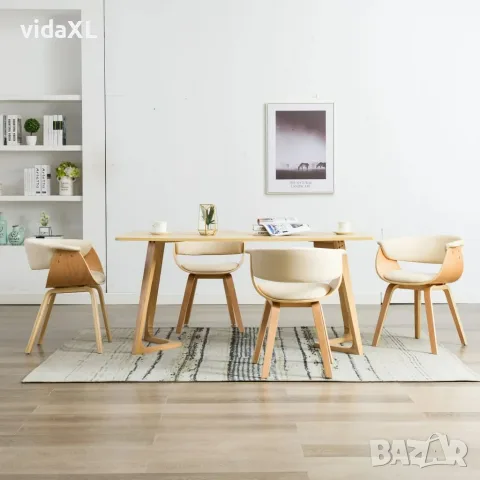 vidaXL Трапезни столове, 4 бр, кремави,(SKU: 278731), снимка 2 - Столове - 56129481