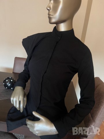 Стилна елегантна черна риза ! , снимка 5 - Ризи - 42402172