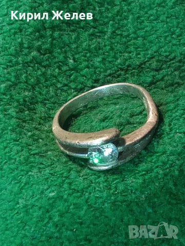 СТИЛЕН СКЪПОЦЕНЕН СРЕБЪРЕН ПРЪСТЕН СРЕБРО 925 АНГЛИЯ с ГОЛЯМ ЮВЕЛИРНО ФАСЕТИРАН ИСКРЯЩ ЦИРКОН 41178, снимка 15 - Пръстени - 48954460