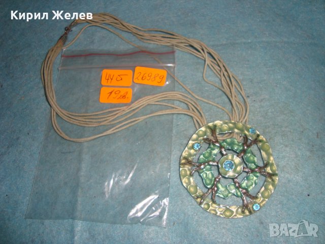 СКЪПОЦЕНЕН АРТ НУВО СТИЛ МЕДАЛЬОН с ЦВЕТНИ ФАСЕТИРАНИ КРИСТАЛИ ПОСРЕБРЕН ЕМАЙЛИРАН 26989, снимка 7 - Колиета, медальони, синджири - 35078633