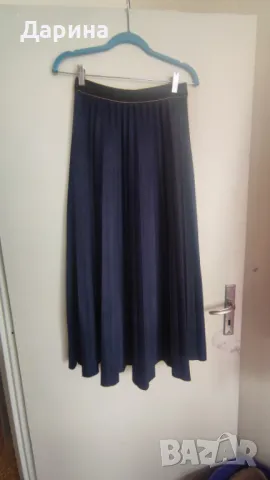 Дълга синя пола с колан, снимка 3 - Поли - 50181985