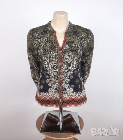 Ivko Jacquard Cardigan - Оригинална дамска жилетка размер 38 / M, снимка 3 - Жилетки - 53086471