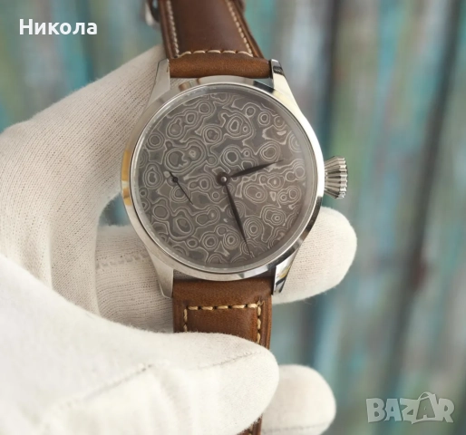 Мехеничен часовник с дамасков циферблат, ръчно навиване, снимка 7 - Мъжки - 52348598