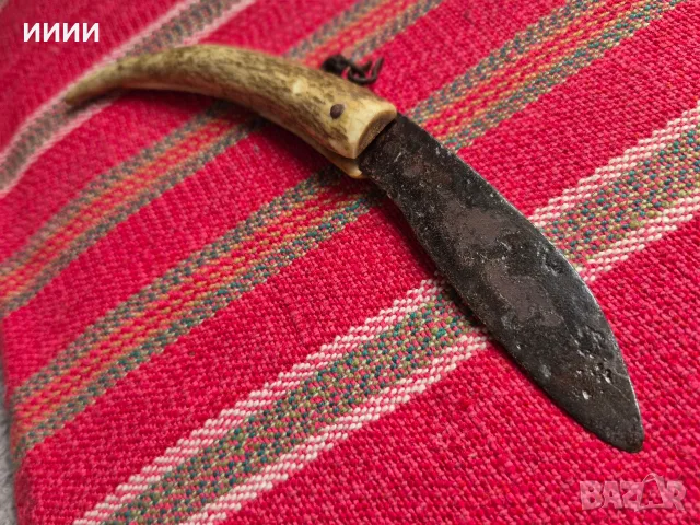 Ножка сойка рог 19 век, снимка 2 - Антикварни и старинни предмети - 56275674