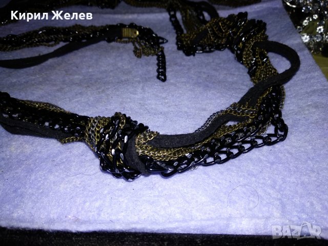 ШАРМАНТНО ФЕШЪН АРТ ДАМСКО КОЛАНЧЕ със СИНДЖИРЧЕТА НЕРЪЖДАЕМА СТОМАНА и ШНУРЧЕТА 34782, снимка 8 - Колани - 39201911