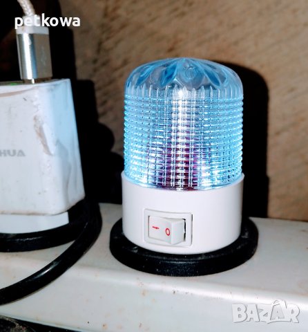 ДежурнаЛампа нощна лампа за контакт с ключ светодиодна LED, снимка 2 - Лед осветление - 42517945